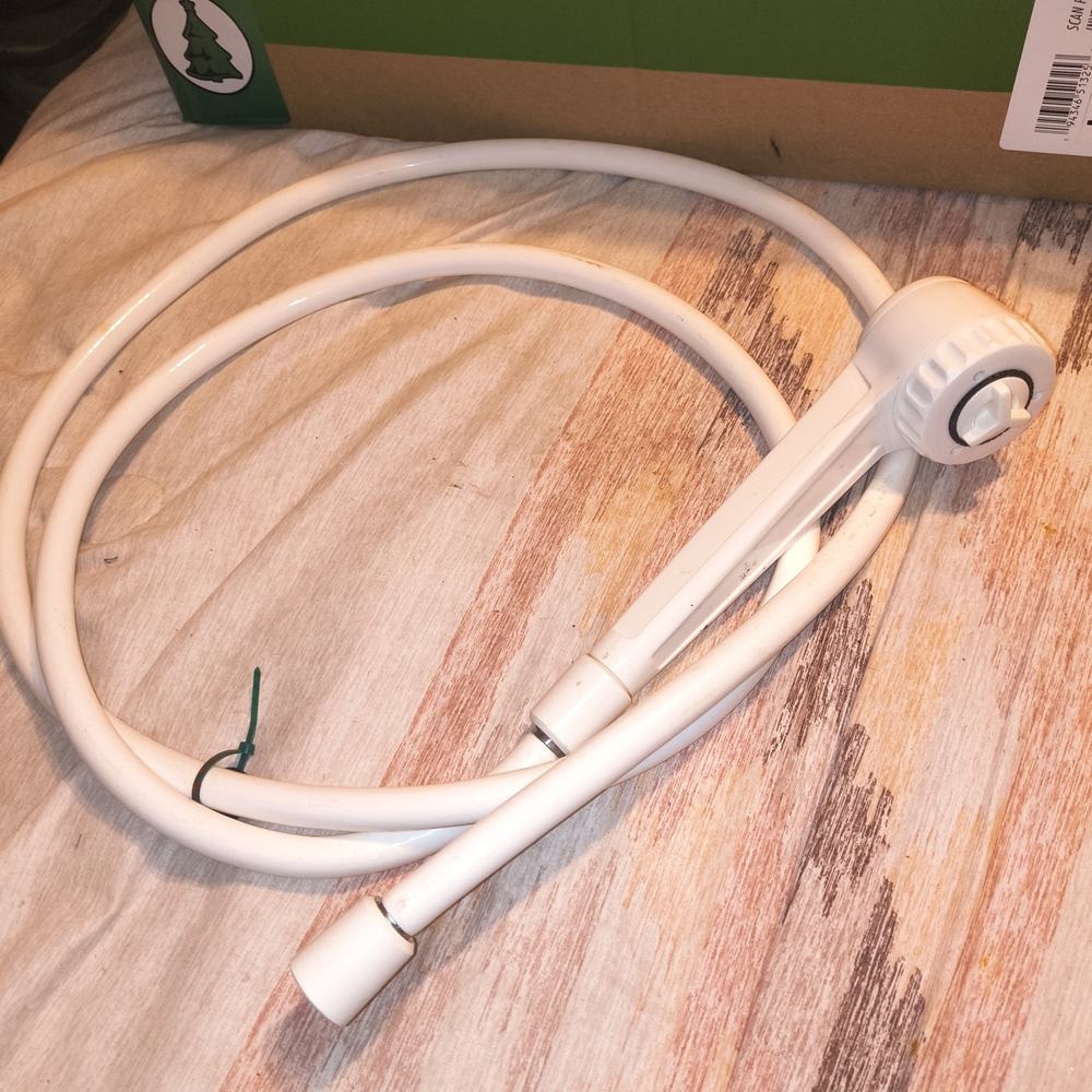 White Flexible Shower Hose with Handheld Wand